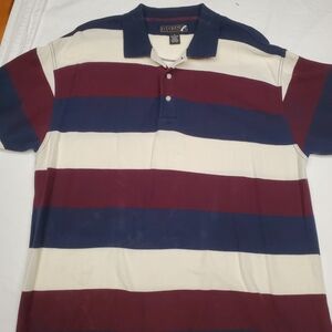 Ivy Crew Men’s Striped Polo Shirt Short Sleeve 100% Cotton Rugby Preppy